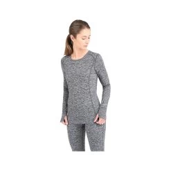 Women's Cloud Nine Performance Scoop Long Sleeve Top -Casual Wear Shop 216903027 GREY MELANGEalt1