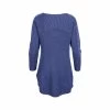 Women's Seed Stitch High- Low Pullover -Casual Wear Shop 219155INDIGOalt1