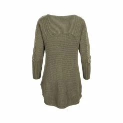Women's Seed Stitch High- Low Pullover -Casual Wear Shop 219155OLIVE GREENalt1