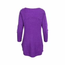 Women's Seed Stitch High- Low Pullover -Casual Wear Shop 219155VIOLETalt1