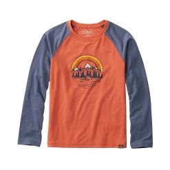 L.L.Bean Kids ' Everyday Sunsmart Long Sleeve T- Shirt -Casual Wear Shop 222513PEAK ORANGEalt1