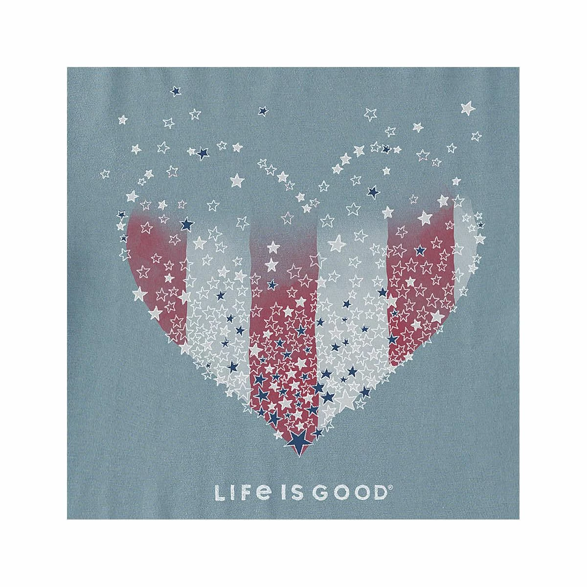 Women's Heart Stars And Stripes V- Neck Short Sleeve Crusher T- Shirt 3 Women's Heart Stars And Stripes V- Neck Short Sleeve Crusher T- Shirt