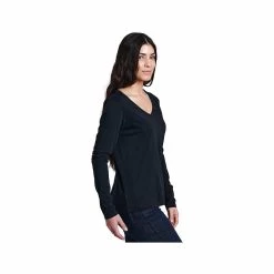 KUHL Women's Arabella V- Neck Long Sleeve Top 18 KUHL Women's Arabella V- Neck Long Sleeve Top -Casual Wear Shop 229387BK BLACKalt2