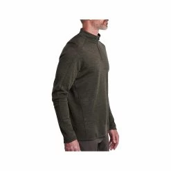 KUHL Men's Invigoratr Merino Quarter- Zip Pullover -Casual Wear Shop 229543OLIVEalt2