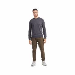 Vuori Men's Ponto Performance Long Sleeve Crew Pullover -Casual Wear Shop 229802CHARCOAL HEATHERalt3