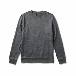 Vuori Men's Ponto Performance Long Sleeve Crew Pullover -Casual Wear Shop 229802CHARCOAL HEATHERalt5