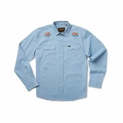 Men's Crosscut Deluxe Long Sleeve Snapshirt -Casual Wear Shop 229836POPPIESalt2