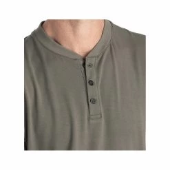 Men's Bamboo Flex Long Sleeve Henley Shirt -Casual Wear Shop 230358FATIGUEalt2