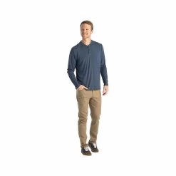 Men's Bamboo Flex Long Sleeve Henley Shirt -Casual Wear Shop 230358MIDNIGHTalt3