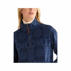 Pendleton Women's Half- Zip Doublesoft Long Sleeve Pullover -Casual Wear Shop 231122DUCK BLUE 69901alt3