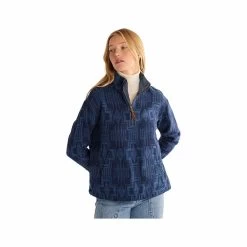 Pendleton Women's Half- Zip Doublesoft Long Sleeve Pullover -Casual Wear Shop 231122DUCK BLUE 69901alt4