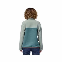 Patagonia Women's Lightweight Synchilla Snap- T Fleece Pullover -Casual Wear Shop 231148GREEN NGSLalt1