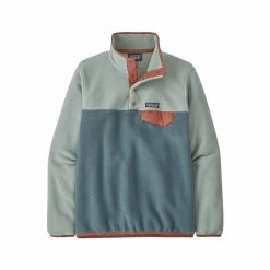 Patagonia Women's Lightweight Synchilla Snap- T Fleece Pullover -Casual Wear Shop 231148GREEN NGSLalt2