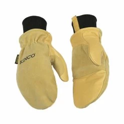 Lined Heavy- Duty Pigskin Ski Mittens