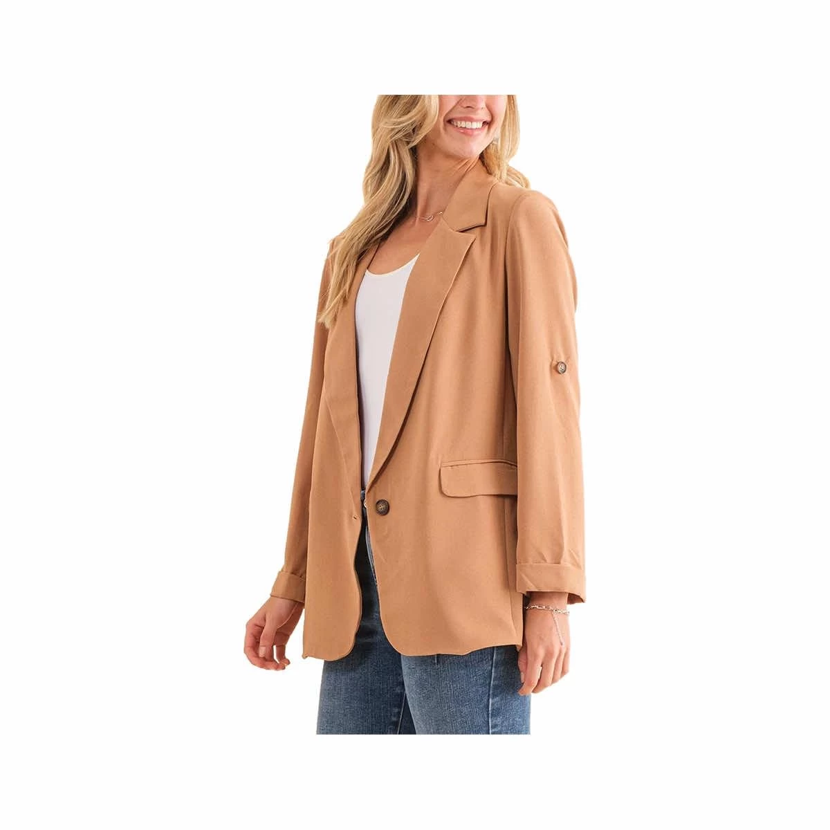 Women's Roll Sleeve Blazer - Curvy 5 Women's Roll Sleeve Blazer - Curvy - Image 3
