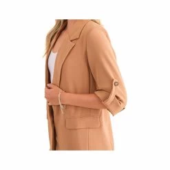 Women's Roll Sleeve Blazer - Curvy 11 Women's Roll Sleeve Blazer - Curvy -Casual Wear Shop 232741TANalt4