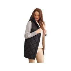 Women's Diamond- Quilted Reversible Puffer Vest -Casual Wear Shop 232913BLACKalt3