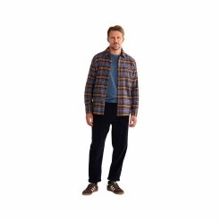 Pendleton Men's Fremont Double- Brushed Flannel Shirt -Casual Wear Shop 232947INDIGO BRN GOLDalt3