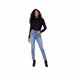 Women's Embroidered Hem Jeans -Casual Wear Shop 233063MEDIUM BLUEalt4