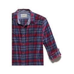 Men's Penton Stretch Flannel Long Sleeve Shirt -Casual Wear Shop 233146NAVY REDalt3