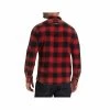 Men's Shaw Vintage Washed Long Sleeve Flannel Shirt -Casual Wear Shop 233153RED BLACKalt1