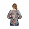 Women's Flowing Paisley Patchwork 3/4- Sleeve Henley Top