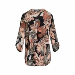 Women's Printed Lizzy 3/4 Sleeve Top -Casual Wear Shop 236147A10 BLACK MAUVEalt1