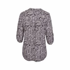 Women's Printed Lizzy 3/4 Sleeve Top - Curvy 11 Women's Printed Lizzy 3/4 Sleeve Top - Curvy -Casual Wear Shop 236148A34 BLACK MOCHAalt1