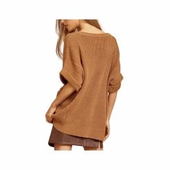 Women's Half Sleeve Knit Sweater -Casual Wear Shop 238177MOCHAalt1