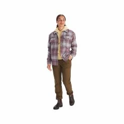 Marmot Women's Incline Heavyweight Flannel Overshirt -Casual Wear Shop 239905HAZYPURPLE 259alt2