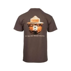 Smokey The Bear Short Sleeve T- Shirt -Casual Wear Shop 45053 HEATHER BROWN l