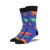 Men's Skate Or Dinosaur Socks -Casual Wear Shop 52131 BLUE l