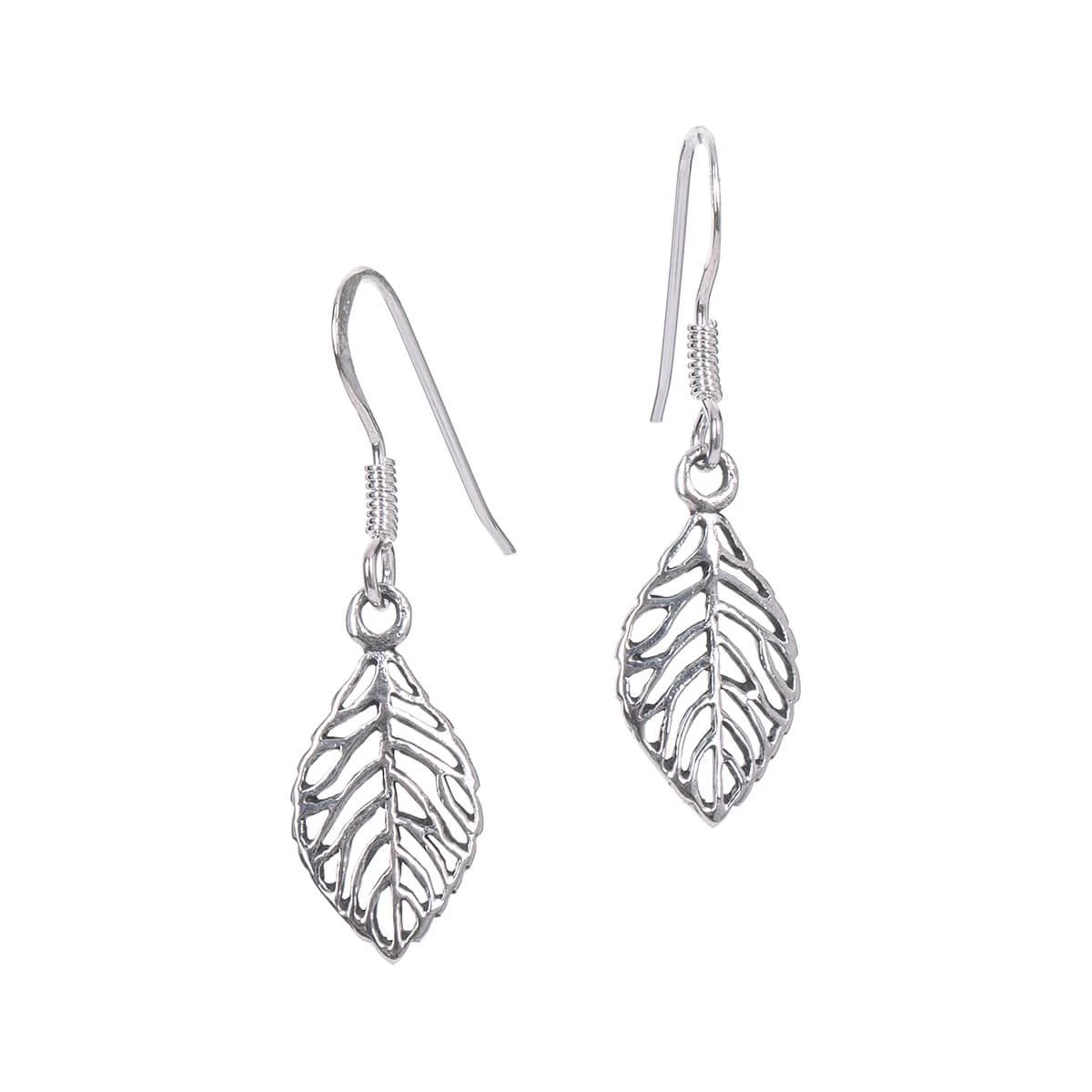 Sterling Silver Dangle Leaf Earrings 5 Sterling Silver Dangle Leaf Earrings - Image 3