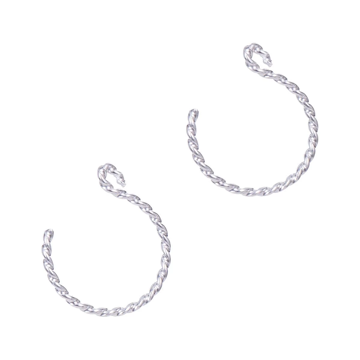 Backward Loop Twist Silver Earrings - Small 4 Backward Loop Twist Silver Earrings - Small - Image 2