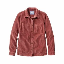 L.L.Bean Women's Comfort Corduroy Relaxed Long Sleeve Shirt -Casual Wear Shop 70888 ROSEWOOD l