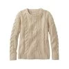 L.L.Bean Women's Double L Cable Long Sleeve Sweater - Curvy 2 L.L.Bean Women's Double L Cable Long Sleeve Sweater - Curvy -Casual Wear Shop 71057 OATMEAL HEATHER l
