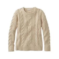 L.L.Bean Women's Double L Cable Long Sleeve Sweater - Curvy
