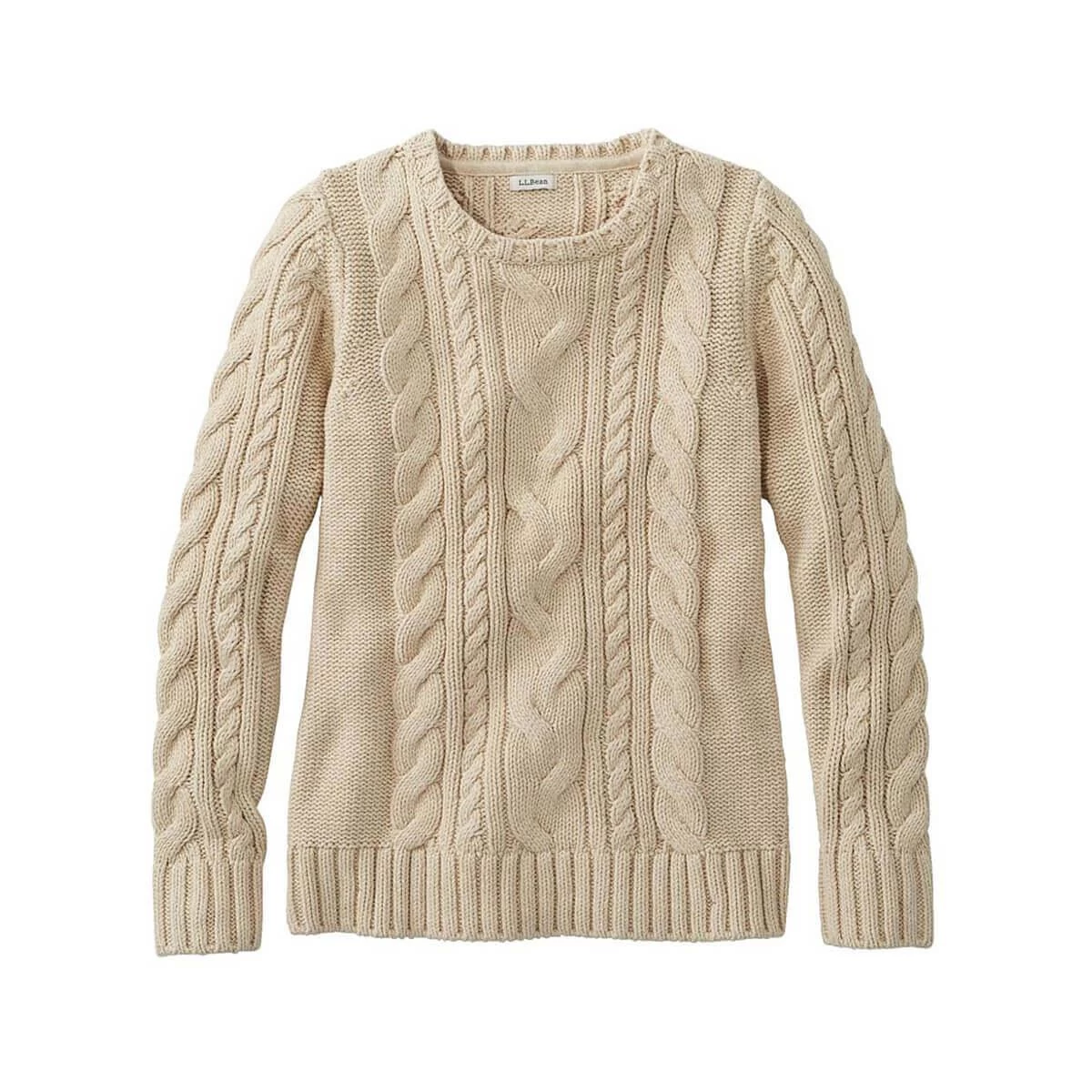 L.L.Bean Women's Double L Cable Long Sleeve Sweater - Curvy 3 L.L.Bean Women's Double L Cable Long Sleeve Sweater - Curvy