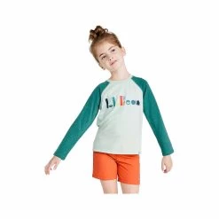 L.L.Bean Kids ' Everyday Sunsmart Long Sleeve T- Shirt -Casual Wear Shop 72701 COOL SEA BLUE l