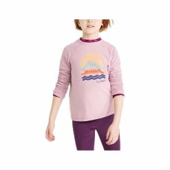 L.L.Bean Kids ' Everyday Sunsmart Long Sleeve T- Shirt -Casual Wear Shop 72701 LIGHT MAUVE GEO l