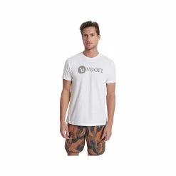Vuori Men's Wordmark Short Sleeve Logo T- Shirt -Casual Wear Shop 74191 WHITE VINTAGE CHAR l