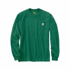 Carhartt Men's Loose Fit Heavyweight Long Sleeve Pocket T- Shirt -Casual Wear Shop 74744 NORTH WOODS HTHR l