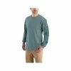 Carhartt Men's Loose Fit Heavyweight Logo Long Sleeve T- Shirt -Casual Wear Shop 74745 SEA PINE HEATHER l