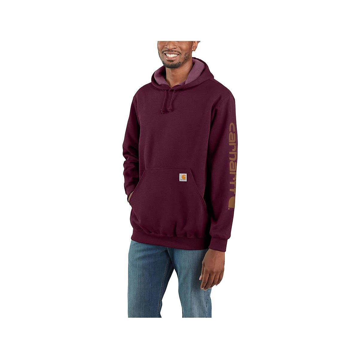 Carhartt Men's Loose Fit Midweight Logo Sleeve Graphic Hoodie 4 Carhartt Men's Loose Fit Midweight Logo Sleeve Graphic Hoodie - Image 2