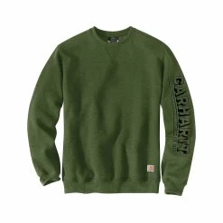 Carhartt Men's Loose Fit Midweight Logo Sleeve Crew Sweatshirt