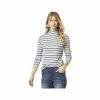 Women's Spencer Striped Long Sleeve Mock Neck Top 2 Women's Spencer Striped Long Sleeve Mock Neck Top -Casual Wear Shop 74836 WHITE BLACK GREY l