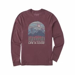 Men's Life Isn ' T Easy Long Sleeve Crusher Lite T- Shirt 5 Men's Life Isn ' T Easy Long Sleeve Crusher Lite T- Shirt -Casual Wear Shop 74943 MAHOGANY BROWN l