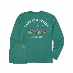 Men's Take It Outside Long Sleeve Crusher Lite T- Shirt -Casual Wear Shop 74944 DEFAULT l