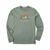 Men's Today Is A Good Day Long Sleeve Crusher Lite T- Shirt -Casual Wear Shop 74945 MOSS GREEN l