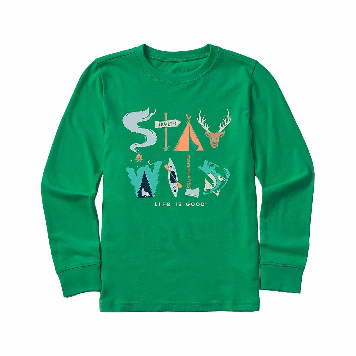 Kids ' Stay Wild Long Sleeve Crusher T- Shirt 3 Kids ' Stay Wild Long Sleeve Crusher T- Shirt